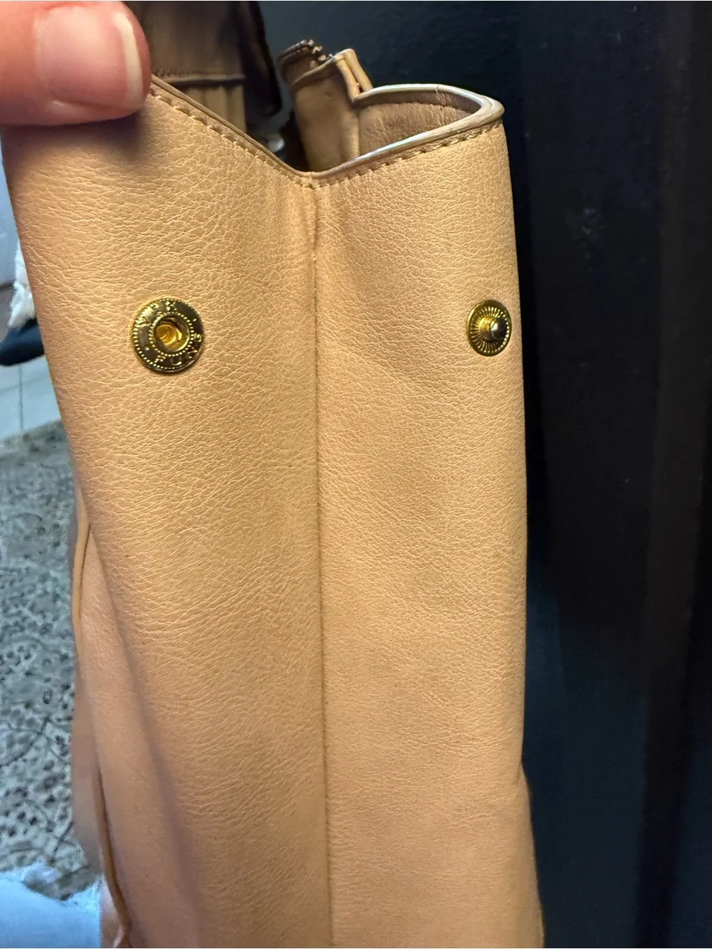Fawn Design Beige Baby Bag Tote with Gold Hardware